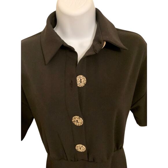 NWT ASOS Stretch Poly Short Sleeve Mini Dress Size 4 Small Black - Picture 8 of 8